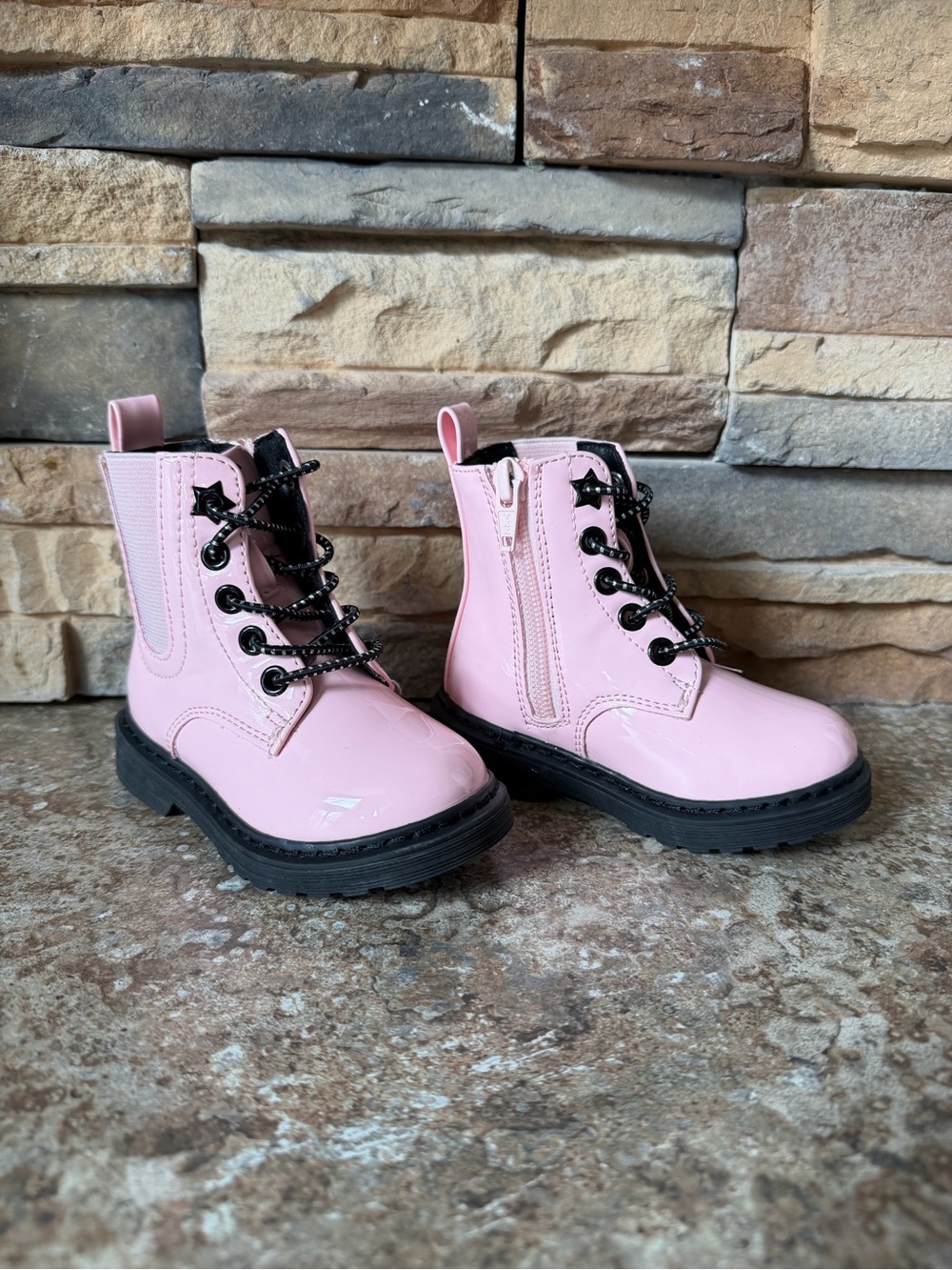 Kohl's Pink and Black Girls' combat boots